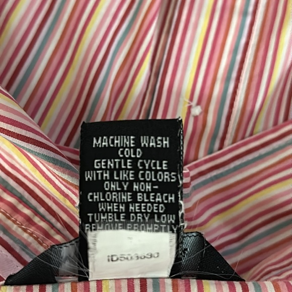 Moda international ladies, striped button-down blouse. M. Very good condition. - Picture 11 of 12